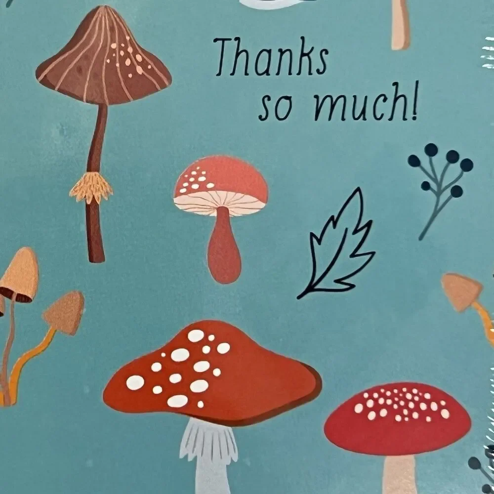 Hallmark Expressions MUSHROOMS Thank You Blank Note Cards & Envelopes Set of 12